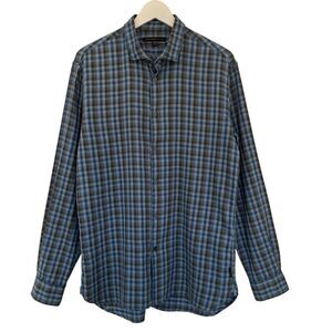 John Varvatos Ashten Star Sport Shirt Inlaid Wire Collar Textured Check Medium